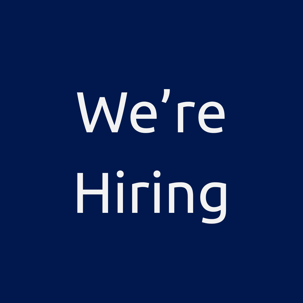 We're Hiring